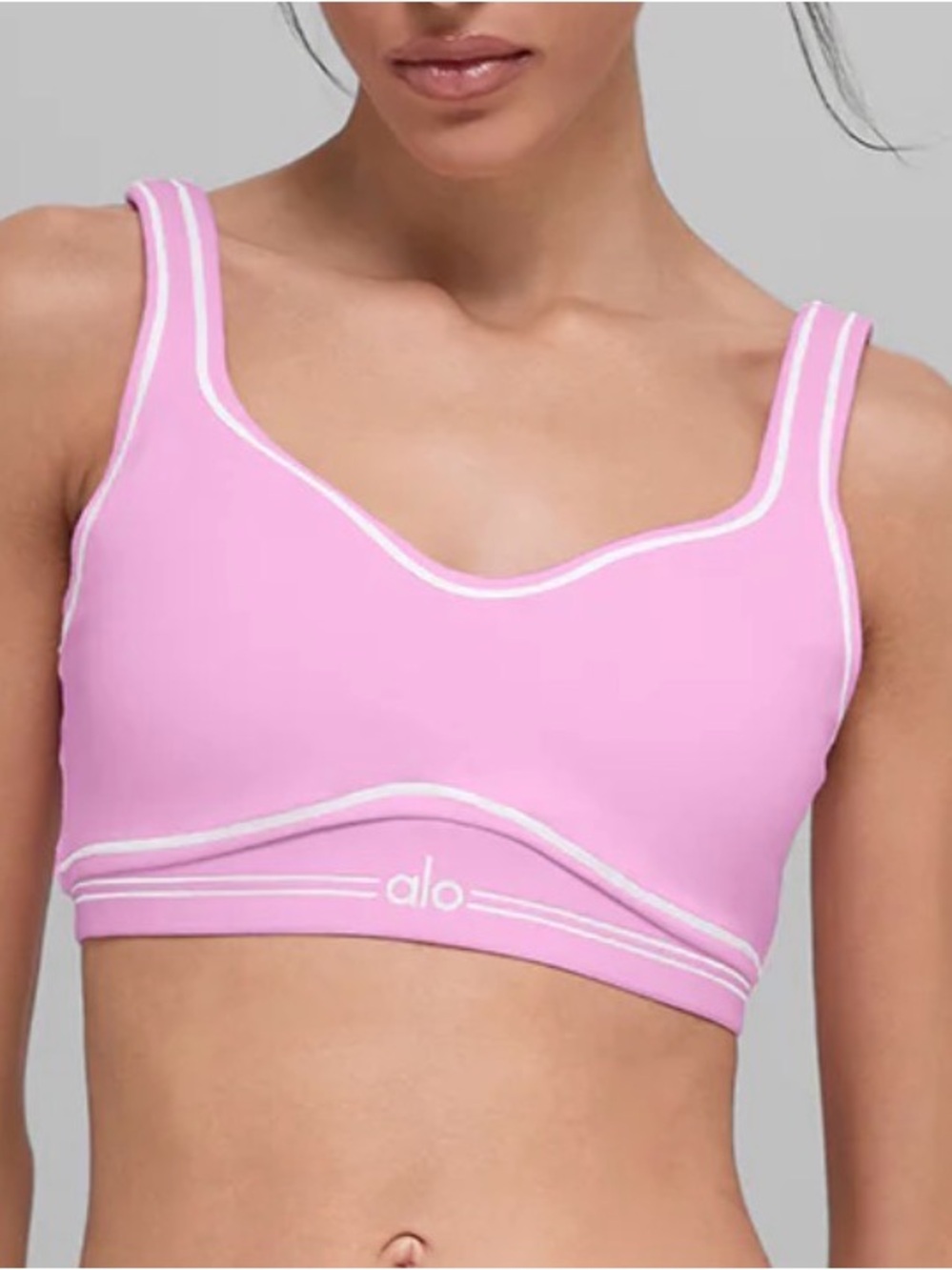 Alo Yoga Airbrush Heart Throb Bra Pink Sizes (XS-L) - Picture 1 of 1